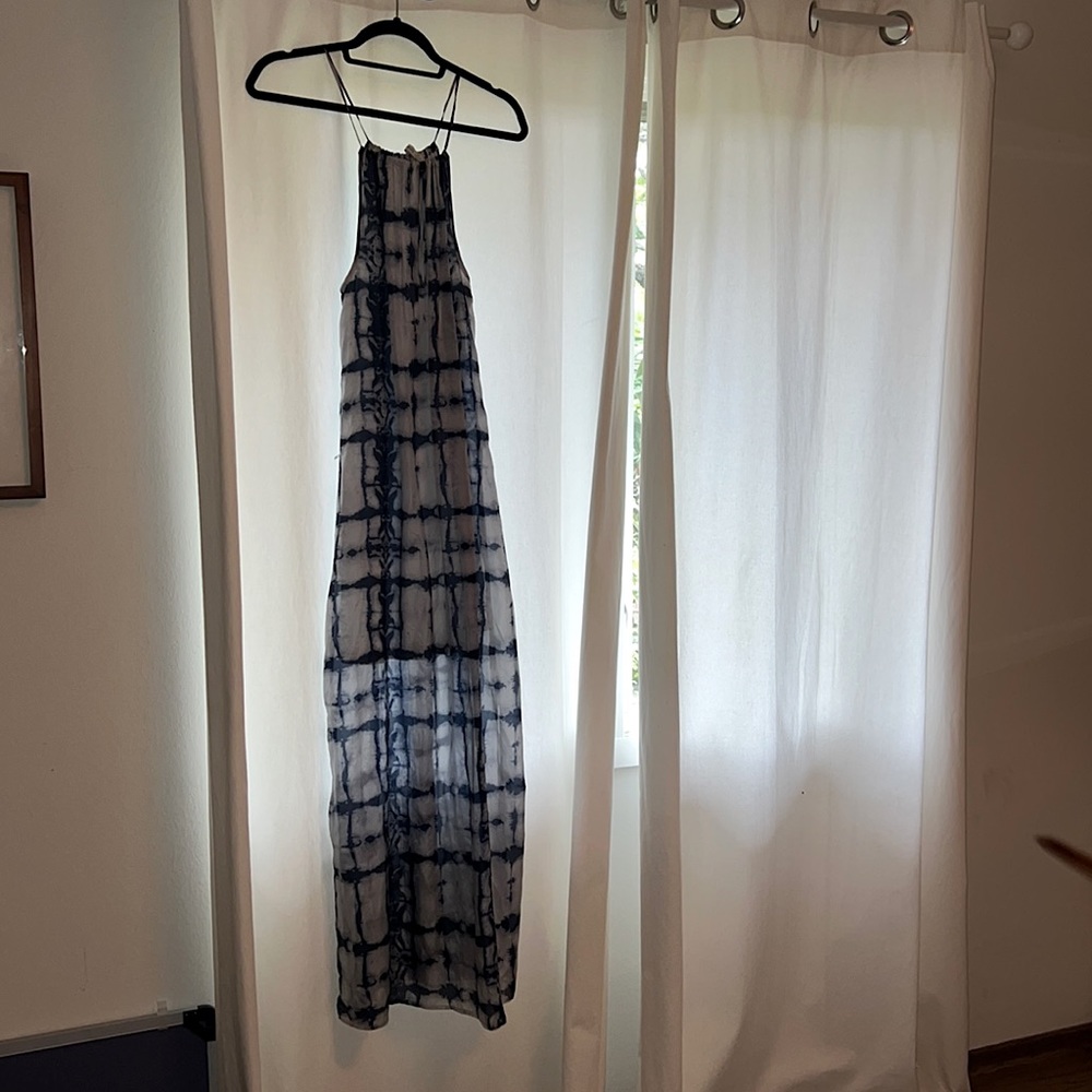 Blue Silk Maxi Dress